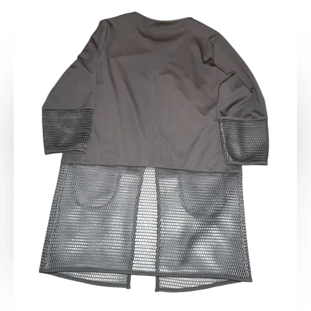 Sharon Young Black Mixed Media Modern Jacket - Picture 4 of 5